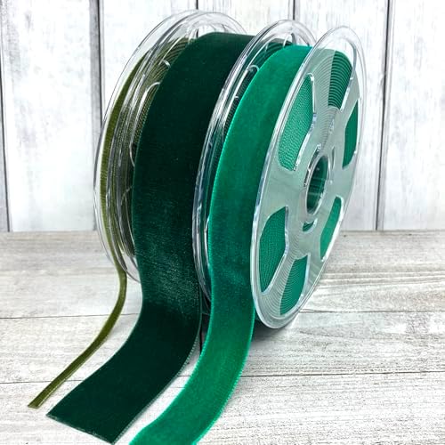Morex Ribbon Nylon, 1 1/2 inches by 11 Yards, Emerald, Item 01240/10-456 Nylvalour Velvet Ribbon, 1 1/2" x 11 yd, - Image 3