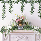 Sggvecsy Artificial Eucalyptus Garland 8 Pack Fake Eucalyptus Greenery Garland Faux Hanging Plants Artificial Vines, 5.6 Feet/Strand for Wedding Backdrop Arch Wall Table Party Outdoor Festival Decor - Image 5