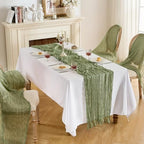 Fanami 6 Pack Cheesecloth Table Runner -10FT Sage Green Boho Gauze Cheese Cloth Table Runner 120 Inches Long Rustic Sheer Fabric Centerpieces for Wedding Birthday Party Bridal Baby Shower Decorations - Image 5
