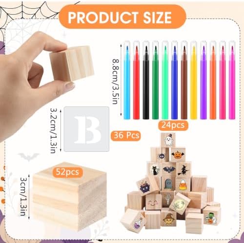 Novabright 113 Pcs Halloween Baby Shower Games Decorate a Block Game Sign - Image 4