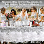 Funnymoom 452 Pcs Silver Birthday Party Decorations Include Diamonds Silver Glitter Paper Plates and Napkins Cups Tablecloth Cutlery Straws Disposable Tableware Set for Birthday Supplies - Image 6
