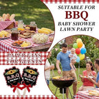 Huwena 50 Sets BBQ Baby Shower Fans Bulk for Guests Hand Fans with Red Bow Handheld Fan Baby Q Shower Favors Gifts for Summer BBQ Party Favors - Image 5