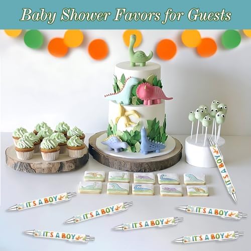 45 Pcs Baby Shower Ballpoint Pens Bulk for Guests Retractable Black Ink Pens Cute Animal Baby Shower Prizes Souvenirs Gender Reveal Guest Game Prizes Party Favors Gift for Guests (Dinosaur) - Image 5
