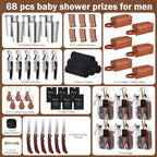 Yungyan 56 Pcs Baby Shower Prizes for Men Gift Set 6 Sets of Stainless Steel Cups, PU Storage Pouches, Bottle Openers, Folding Utility Knives, Cup Sleeves, Carry Bags, Cooling Towels, Keychains - Image 3