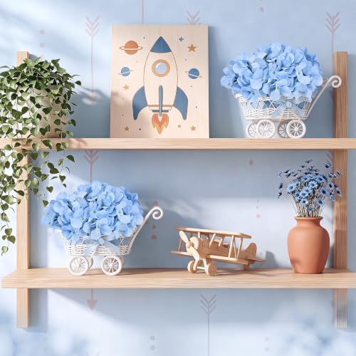 4 Pack Light Blue Baby Shower Centerpieces Flower Arrangements - Image 5