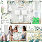Ctosree 31 Pieces Greenery Baby Shower Diaper Game 1 Diaper Baby Shower Game Board 7 Diapers 10 Plastic Balls 1 Organza Bag for Bridal Games Boy Girl - Image 6