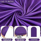 7.2FT Purple Arch Backdrop Cover - Polyester Fitted Wedding Arch Stand Covers Round Top Chiara Arch Backdrop Cover for Birthday Party Banquet Photo Background Decoration - Image 3