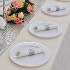 100 Pack Pre Rolled Silver Plastic Silverware Set with Napkins,Disposable Wrapped Heavy Duty Cutlery Set for Wedding Birthday Party-100 Forks,Knives,Spoon,Utensils Set,Plasticware Bulk - Image 7