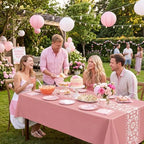 Cielito Lindo Mexican Tablecloth, 54×108 Inch, Pink, 8 Pcs - Image 6