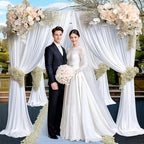 40x10ft White Backdrop Curtains for Wedding Parties Wrinkle Free Photo Backdrop Drapes for Photography Birthday Baby Shower Soft Fabric Party Backgournd for Photoshoot 5x10ft, 8 Panels - Image 3