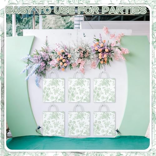 Kolldenn 24 Pcs Green Floral Gift Bags with Handles, 10x5x13 in - Image 5