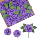 Artificial Flowers Realistic Roses, Real Looking Fake Roses with Stem for DIY Wedding Bouquets Centerpieces Bridal Shower Party Home Romantic Decorations (Dark Purple, Regular 3" - 200pcs) by BringmoreJoyinyourlife