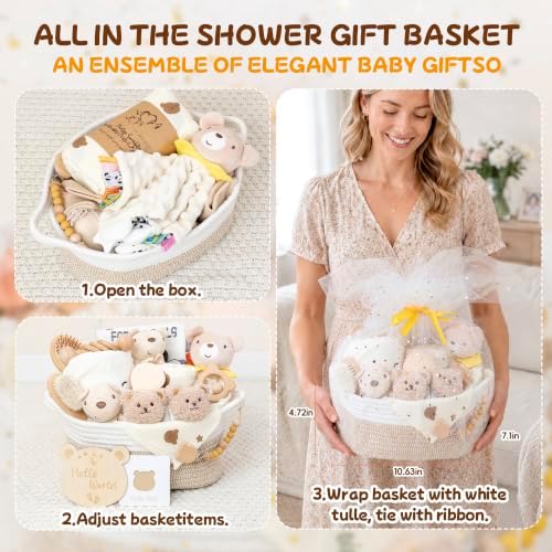 Baby Gift Basket-Newborn Baby Gift Set for Boy & Girl (Type -Beige) - Image 4