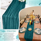 Showgeous 20 Pack Teal Cheesecloth Table Runner, 17 x 108 Inches - Image 5