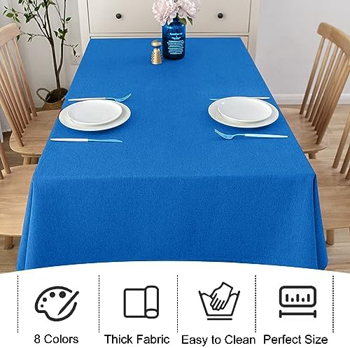 4 Pack Square Table Cloth 85x85 Inch Blue Tablecloth Machine Washable Fabric Polyester Table Cover for Dining, Buffet Parties, Picnic, Events, Weddings and Restaurants（Blue） - Image 6