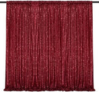 Burgundy Sequin Backdrop 2 Pcs 5FTx10FT Glitter Backdrop Curtains Birthday Party Decoration Photography Backgrounds Fabric Backdrop by SoarDream