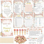 Funnymoom 426 Pcs Rose Baby Shower Games Set Pack, 8 Games Floral by Funnymoom