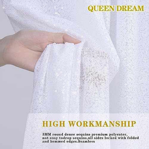 White Backdrop Curtain for Party 6x8FT White Wedding Backdrop Drapes - Image 3