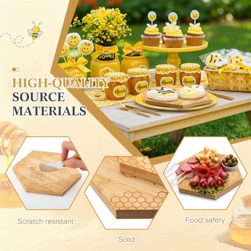 Ziliny 12 Set Baby Shower Prizes, Honey Bee Cheese Board Gifts, Hexagon - Image 3