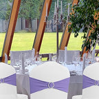 Lavender Chair Sashes 50 Pack, Spandex Chair Bands with Buckles for Wedding Party, Elastic Chairs Bows for Birthday Decoration - Image 4