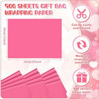 500 Sheets Hot Pink Tissue Paper 15 x 20 Inch for Breast Cancer Awareness - Image 3