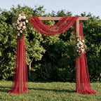 Artoid Mode 10-Pack Pearl Red Gauze Table Runner 10FT Home Decor - Image 3
