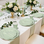 350 Pcs Sage Green Paper Plates and Napkins Disposable Tableware Serve 50 - Image 5