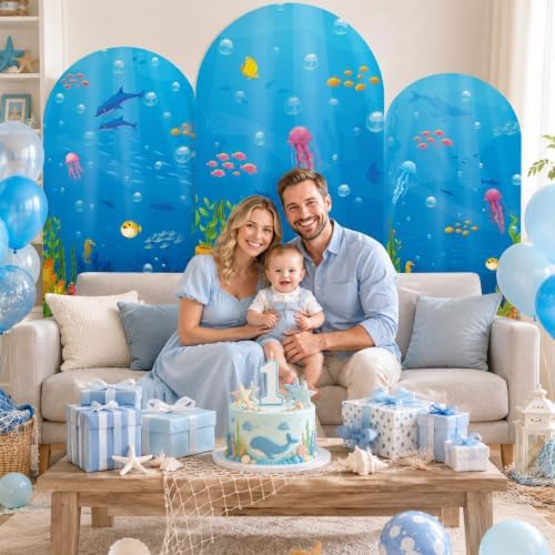 3Pcs Under the Sea Arch Backdrop Covers Ocean Animal Party Decorations - Image 5