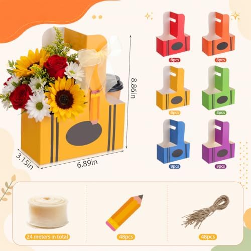 Epakh 48 Pack Teacher 2 Cup Drink Carrier with Handle, Gift Holder - Image 3
