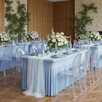 6 Pack Dusty Blue Spandex Tablecloths for 6 Foot Rectangle Tables, Wrinkle Free Stretchy Table Cloths 6ft Fitted Table Cover DeskSkirt for Weddings Birthday Party Banquet Baby Shower - Image 5