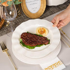 72 Pack Ivory Plastic Plates, 10" Disposable Wave Edge Dinner Plates - Image 5