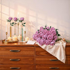 50 PCS Dusty Roses Artificial Flowers, Fake Roses with Stem Realistic Silk Roses for DIY Wedding Bouquets Tables Centerpieces Arrangements Baby Shower Birthday Home Decor Valentine's Day Gift for Her - Image 6