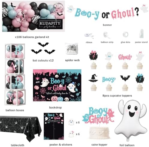 Halloween Gender Reveal Party Decorations,Booy Or Ghoul Gender Reveal Decor - Image 2