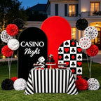 FYSUIMU 3 Pcs Casino Night Arch Backdrop Covers Black Red Dice Playing Card Stretchy Spandex Arch Stand Fabric Cover for Vegas Themed Game Night Poker Birthday Party Decor (4ft/5ft/6ft) - Image 4