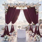 20 ft x 10 ft Wrinkle Free Maroon Backdrop Curtain for Parties, Polyester Burgundy Photo Backdrop Drapes 4 Panels 5x10ft for Baby Shower Wedding Birthday Party Engagement Ceremony Decoration - Image 2