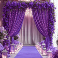 10x10ft Purple Backdrop Curtains with Lights Photo Drapes Wrinkle Free Fabric Backdrop Curtain for Wedding Birthday Party Baby Shower Bridal Shower Home Party Background Decorations by Shillance