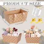 Funnymoom 24 Pack Polka Dot Gift Baskets with Handles, Kraft Base - Image 3