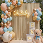 20ft×12ft Wrinkle Free Champagne Backdrop Curtain for Wedding Parties, 4 Panels 5×12ft Long Silky Polyester Fabric Backdrop Drapes Photo Back Drop Curtains for Birthday Photography Background Cloth - Image 6
