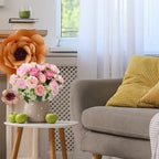 Geosar 8 Bundles Artificial Peonies Flowers,Russet Red, Light Pink - Image 5
