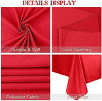 4 Pack Square Table Cloth 85x85 Inch Red Tablecloth Machine Washable Fabric Polyester Table Cover for Dining, Buffet Parties, Picnic, Events, Weddings and Restaurants（Red） - Image 4