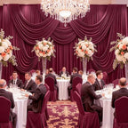 50FT x 15FT Wrinkle-Free Burgundy Backdrop Curtains for Wedding, 10 Panels Burgundy Fabric Photo Background Drapes for Wedding Reception, Birthday, Bridal & Baby Shower Decorations Photography - Image 4