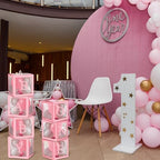 Thyle 12 Pcs Baby Balloon Boxes with 99 Letters for Baby Shower, Pink - Image 5