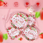 350 Strawberry Baby Shower Decorations for 50 Guests A Berry Sweet Baby is On The Way Party Supplies for Girls Disposable Dinnerware Set Paper Plates Napkins Cups - Image 4