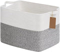 Goodpick 50L Large Woven Rope Storage Basket with Handles, Light Gray by Goodpick