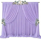 20ft x 10ft Lilac Backdrop Curtains, Wrinkle-Free Sheer Chiffon Fabric Photo Backdrop Drapes for Wedding Arch Party Ceremony Stage Photography Decorations by WishCare
