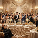 10ft×15ft Camel Backdrop Curtain for Wedding Party - Image 2