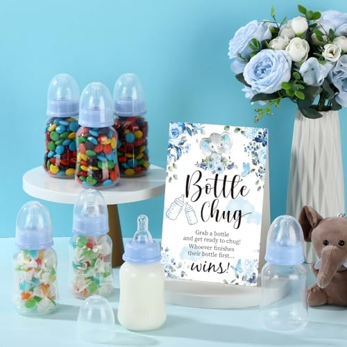 TrelaCo 20 Pcs Bottle Chug Game, Elephant Theme Baby Shower Favors, Blue - Image 4