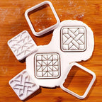 BAKERLOGY LeMoyne Star Quilt Block & Woven Star Quilt Block Mini Cookie Cutters & Stamps Set (2pcs) – Patchwork Quilting Fondant Cutter for Sewing & Craft Baking, Biscuit Cupcake Decoration Tool - Image 2