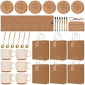6 Sets Kraft Baby Shower Game Prizes, Baby Shower Guest Gifts, Ceramic Mugs with Metal Spoons, Woven Coasters, Notebooks with Pens, Thank You Tags, Wedding Bridal Shower Favors for Guests (brown) by Unknown