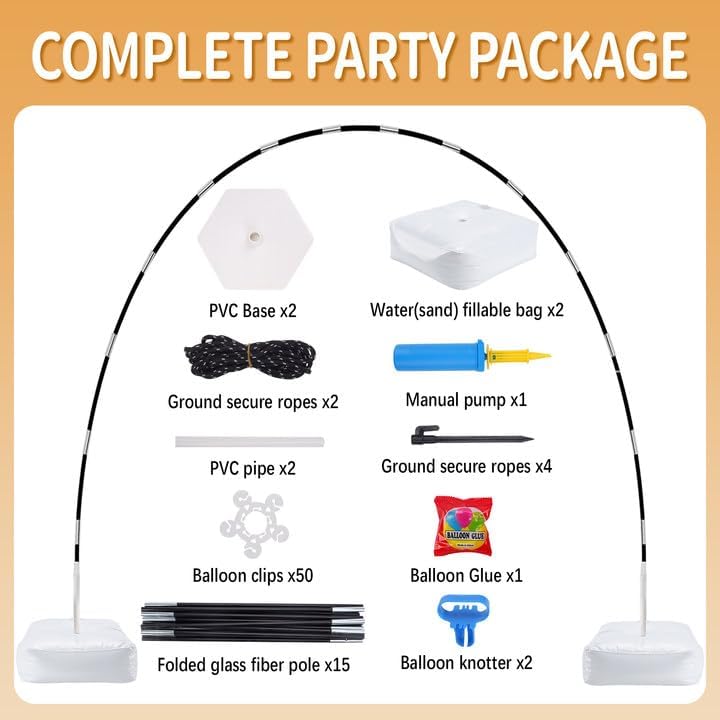JOYYPOP Bundle of Balloon Arch Kit, 10ft Wide & 9ft Tall and 4 Sets Balloon Stands for Table 15.75 Inch - Image 3